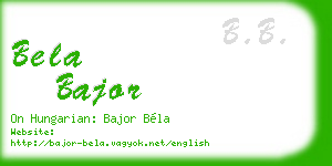 bela bajor business card